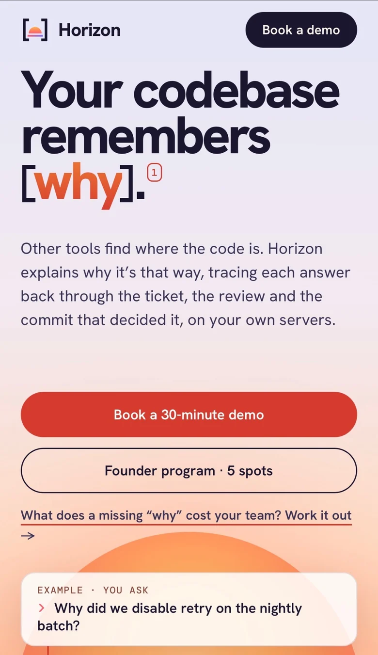 On a phone. The same page, stacked for a small screen.
