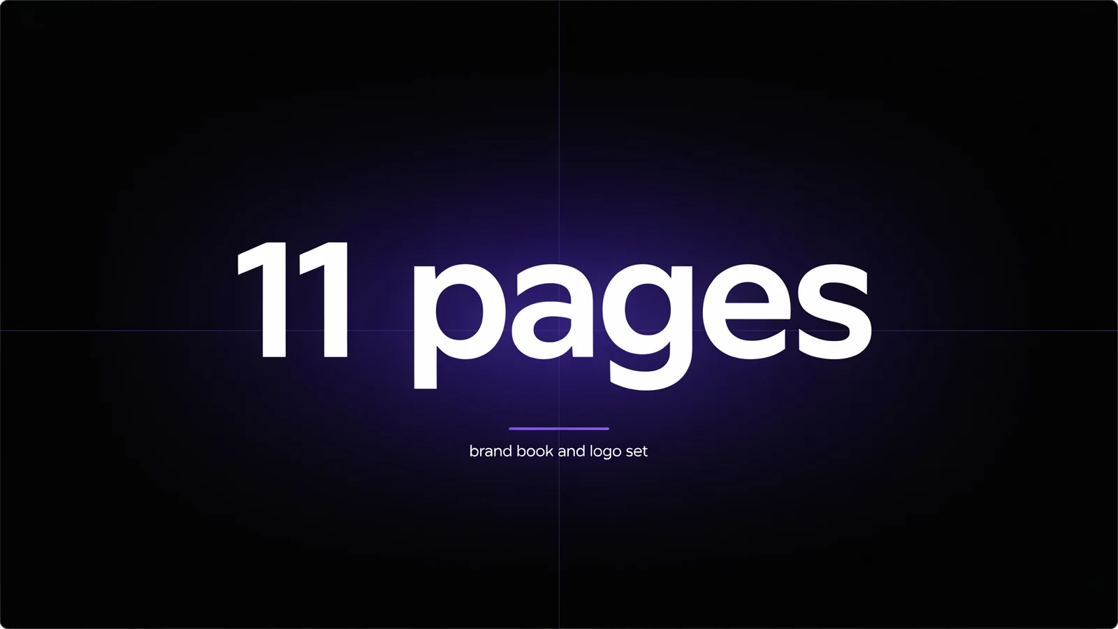Illustration: result graphic reading "11 pages, brand book and logo set"